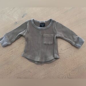 Little Bipsy taupe thermal tee size 0-3 months